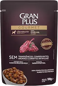Ração Úmida GranPlus Gourmet Para Cães Adultos Sachê Sabor Ovelha - 100g