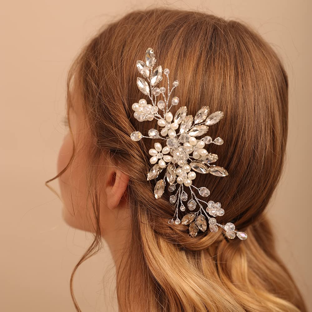 Jumwrit Braut-Haarband Mit Blättern & Strass – Kristall-Haarschmuck Für Hochzeit, Festliche Anlässe