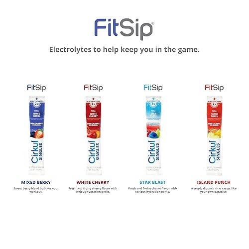 Miniatura 6 de Cirkul FitSip - Paquete de 24 paquetes de líquido transparente con electrolitos potenciadores de agua, bayas mixtas, cereza blanca, explosión