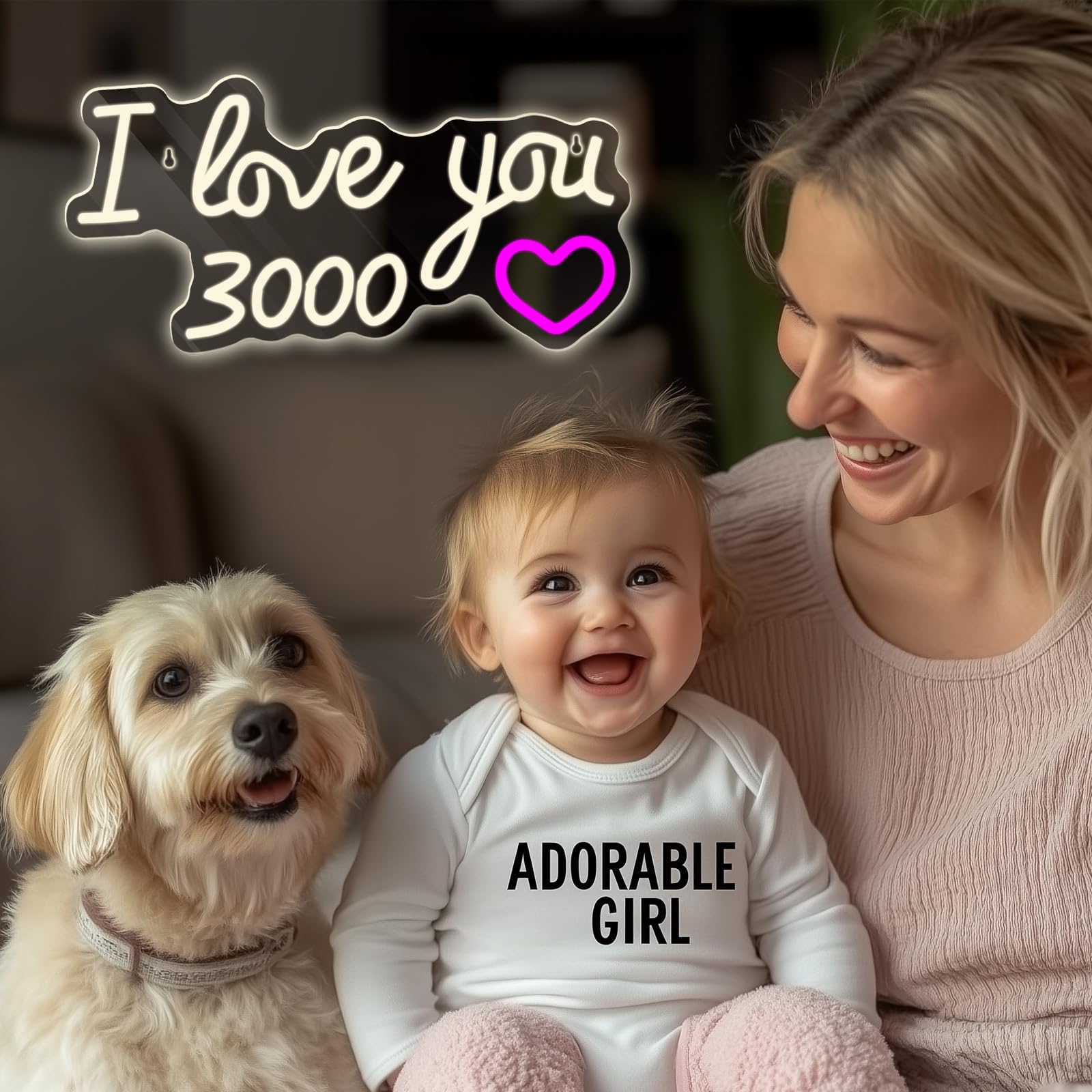 Neonowe znaki 3000 'I Love You' do dekoracji ścian, różowe znaki LED na ścianę sypialni, ściemniane lampki ścienne LED USB, neonowe znaki, zestawy upominkowe dla kobiet do pokoju dziewczęcego, różowa