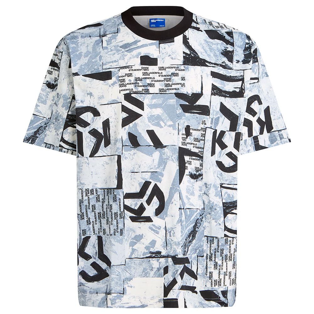 Karl Lagerfeld Jeans Herren Relaxed All Over Print T-Shirt