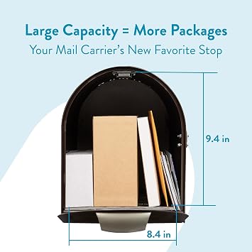 Architectural Mailboxes Northpointe Steel Post Mount Mailbox, Bronze, Large