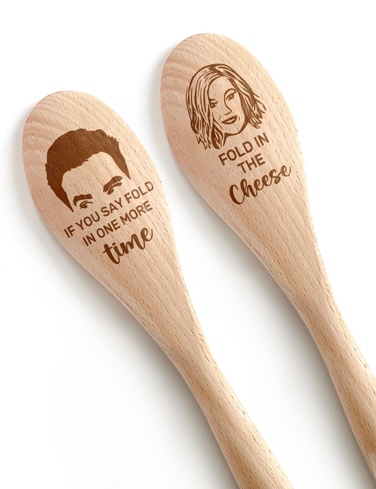 2 cucharas de madera divertidas para cocinar, decoración novedosa de programas de televisión de amigos para mujeres, cucharas de cocina Schitts, accesorios de decoración de cocina, regalos