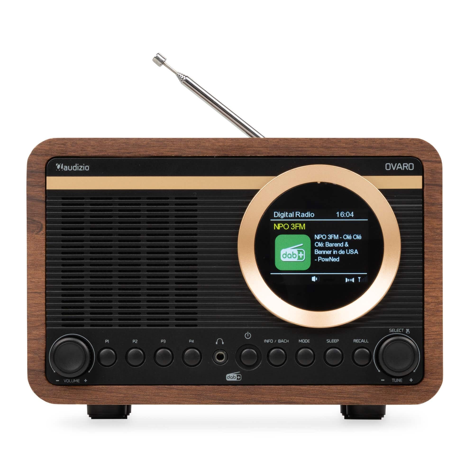 Audizio Ovaro Radio Dab+ Rétro Bluetooth FM Bois Noyer