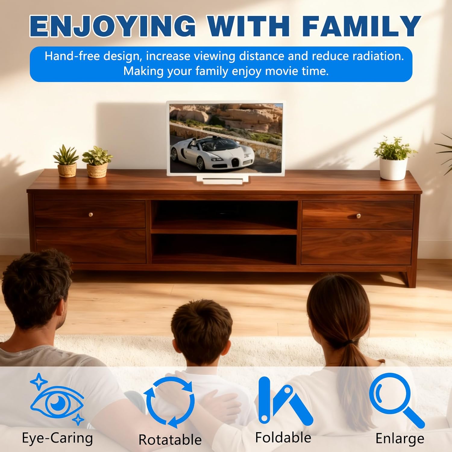 10" Big Screen Phone Magnifier, Screen Magnifier for Cell Phone, 3D HD Foldable Design Screen Magnifier Version for Movies, Videos and Gaming (Black)