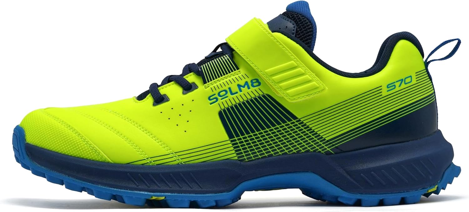 SOLM8 S70 Cricket Shoes with Gel Insole - Designed for Bowlers with Secure Vel-cro Strap & Well Padded Upper and Advance Rubber Cleats