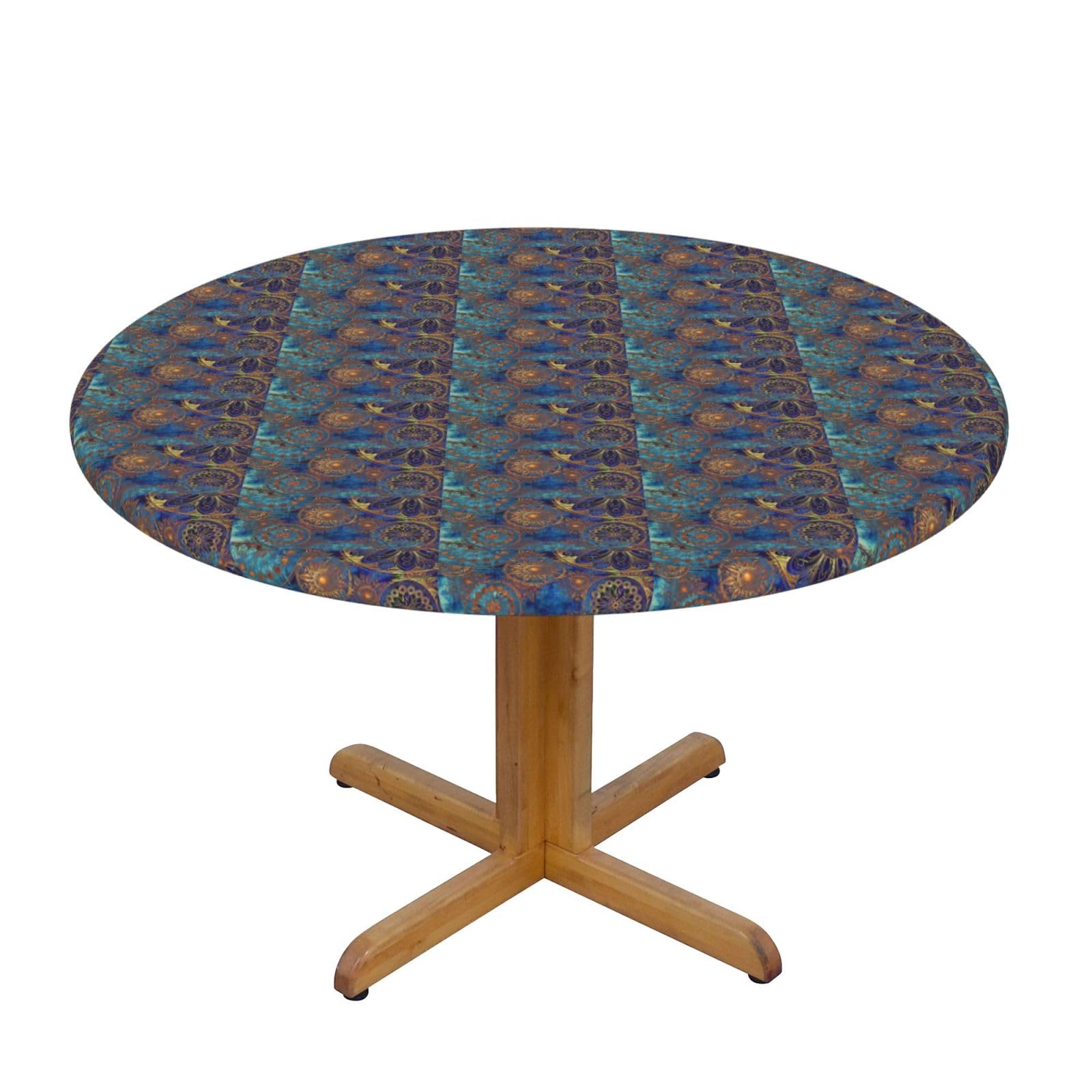 PPHGUT Starry Sky Mandala Print Round Tablecloth Family Table Cover Kitchen Wedding Party Everyday Outdoor