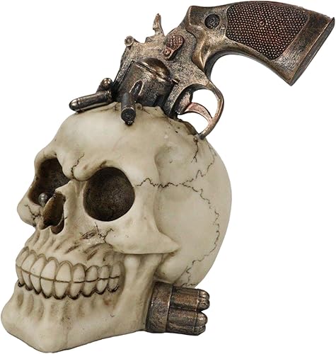 Miniatura 5 de Ebros Gift Figura de vaquero occidental con pistola y balas, figura de 6.75 pulgadas de alto, estatua de esqueleto del oeste salvaje para decoración