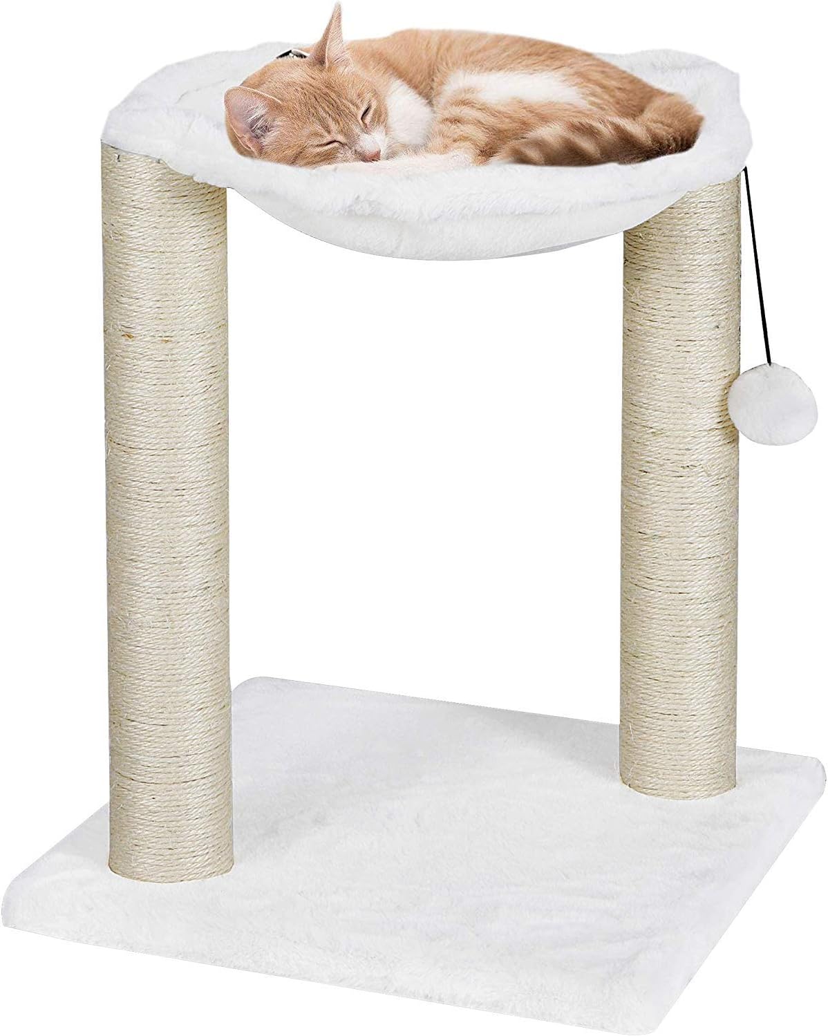 20-inch Cat Activity Tree with Scratching Post, Hammock Bed, Dangling Ball Toy, Plush Carpeting for Cats and Kittens