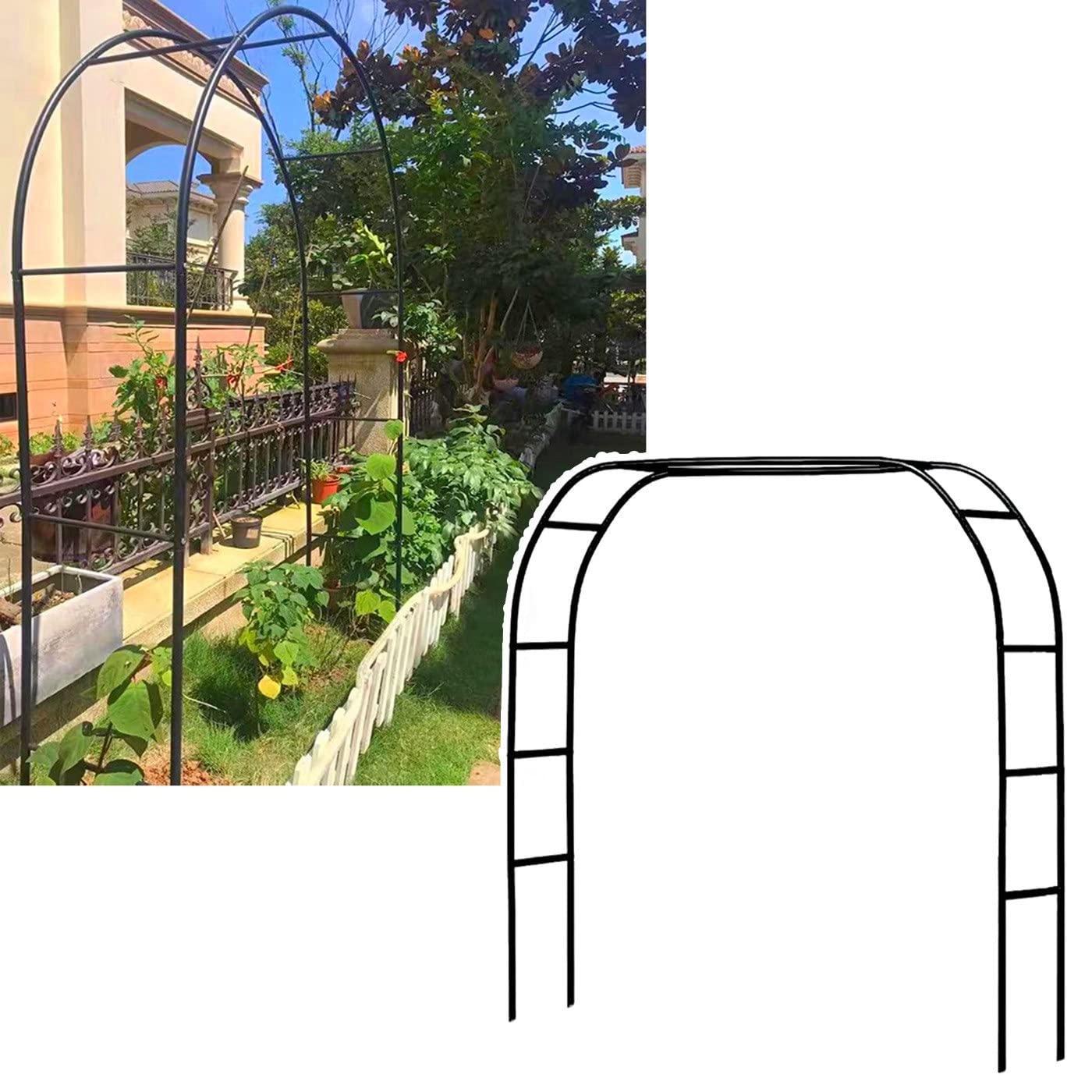 Arche de jardin grand format pergola extérieure noire pour fêter un mariage