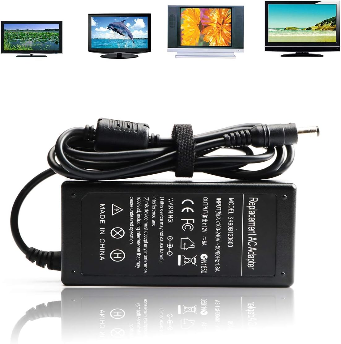 12V Ac/Dc Adapter Charger for Insignia 19" 20" 24" 28" 32" NS-32E440A13 LED HDTV HD TV DVD Monitor Power Supply Cord Insignia NS15 NS-15 NS19E310A13 NS19E310NA15