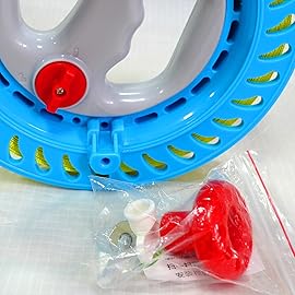 HENGDA KITE Blue Professional Outdoor Kite Line Winder Winding Reel Grip Wheel with Flying Line String Flying Tools with Lock,Kite String Spool for Kids and Adults (8.6x8.6) in