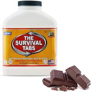 Emergency Survival Food Tablets 1 bottle 180 count Chocolate Flavored