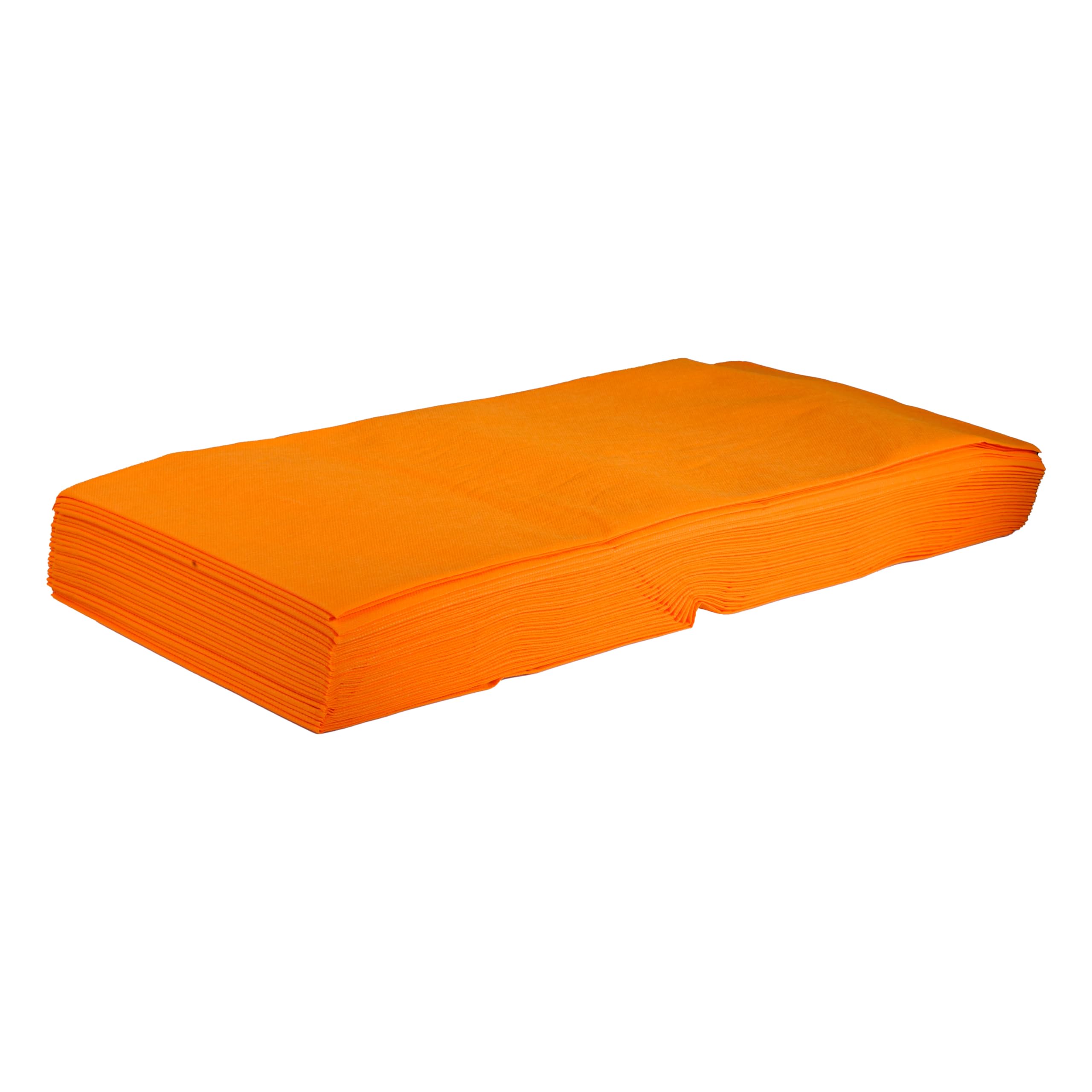 DETERMONDO Tovaglia Coprimacchia in Tessuto Non Tessuto Set 100 Pezzi Formato 100x100 cm TNT Lavabile Riutilizzabile per Tavoli da Ristorante Catering Feste Eventi e Uso Domestico [Arancio, 100 Pezzi]