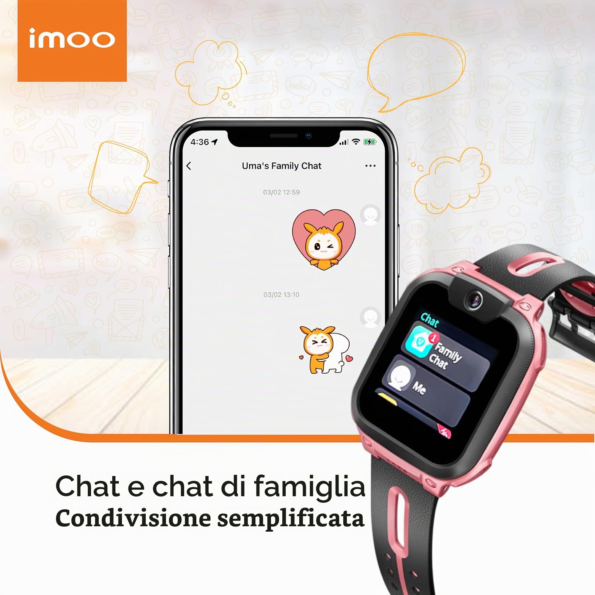 imoo Watch Phone Z1 Kids Smart Watch, 4G Kids Smartwatch Telefono con video e telefonata di lunga durata, orologio GPS per bambini con localizzazione in tempo reale & IPX8 resistenza all'acqua (rosa)