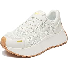 Womens Fashion Chunky Platform Sneakers Cute, Mesh Cotton Lining, Memory Foam Insole, 1.8-inch Heel, Multi-Color
