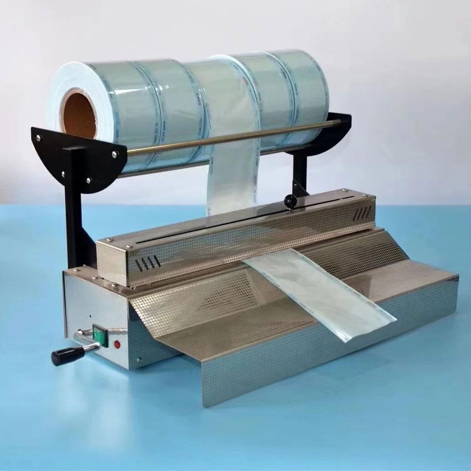 Sellador de bolsas de esterilización, máquina de sellado de bolsas de laboratorio, ancho de sellado de 9.84 pulgadas, temperatura ajustable de 6 velocidades, cuchillo de doble filo, sellador térmico