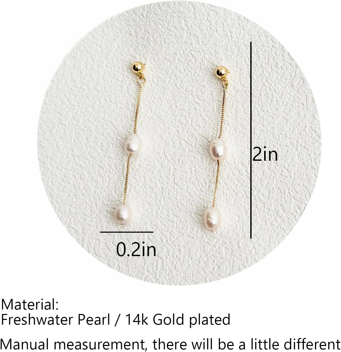 pearl earrings for women,14K Gold plated pearl drop earrings freshwater pearl dangle earrings long drop earrings for women Wedding Earrings for Brides Jewelry gift - Image 7