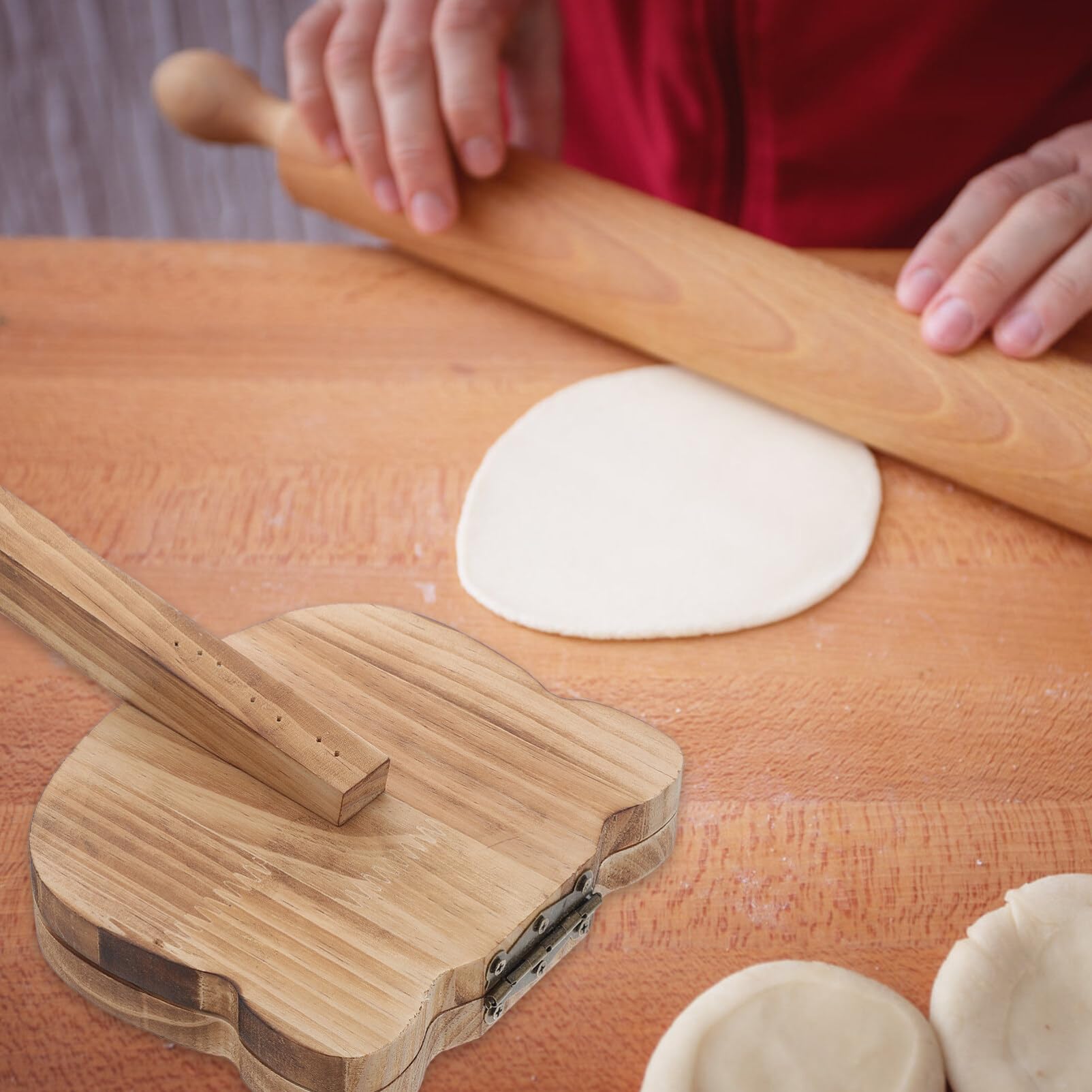 Roti Maker Inch Round Wooden Tortilla Press Maker Hardwood