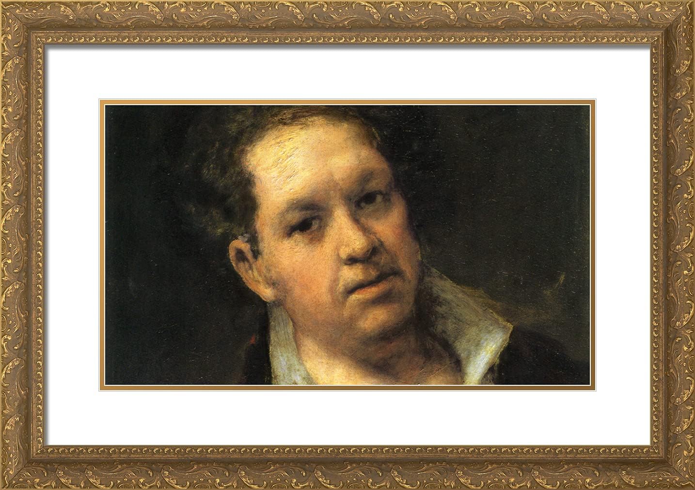 ArtDirect Goya, Francisco 24x17 Gold Ornate Framed Art Print with Double Matting Titled: Self Portrait ll
