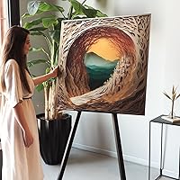 ARTEPERA Layer of Aeon Tempered Glass Wall Art - Abstract Tree Tunnel UV Print, Shatter-Resistant Floating Design, Ready to Hang Multiple Sizes