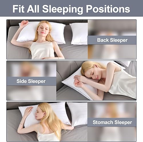 Miniatura 5 de Cosmoluxe Hotel Collection - Juego de 2 almohadas de cama King para dormir, almohadas alternativas de plumón tamaño King para dormir de lado,