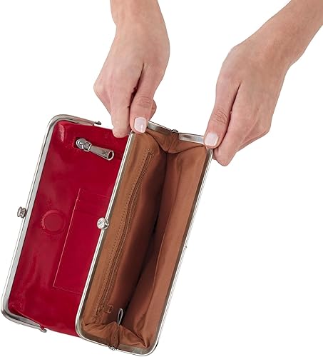 Miniatura 10 de HOBO Lauren - Cartera de mano  Construcción de cuero suave con cierre de bloqueo de beso bolsillo interior con cremallera y ranuras para tarjetas