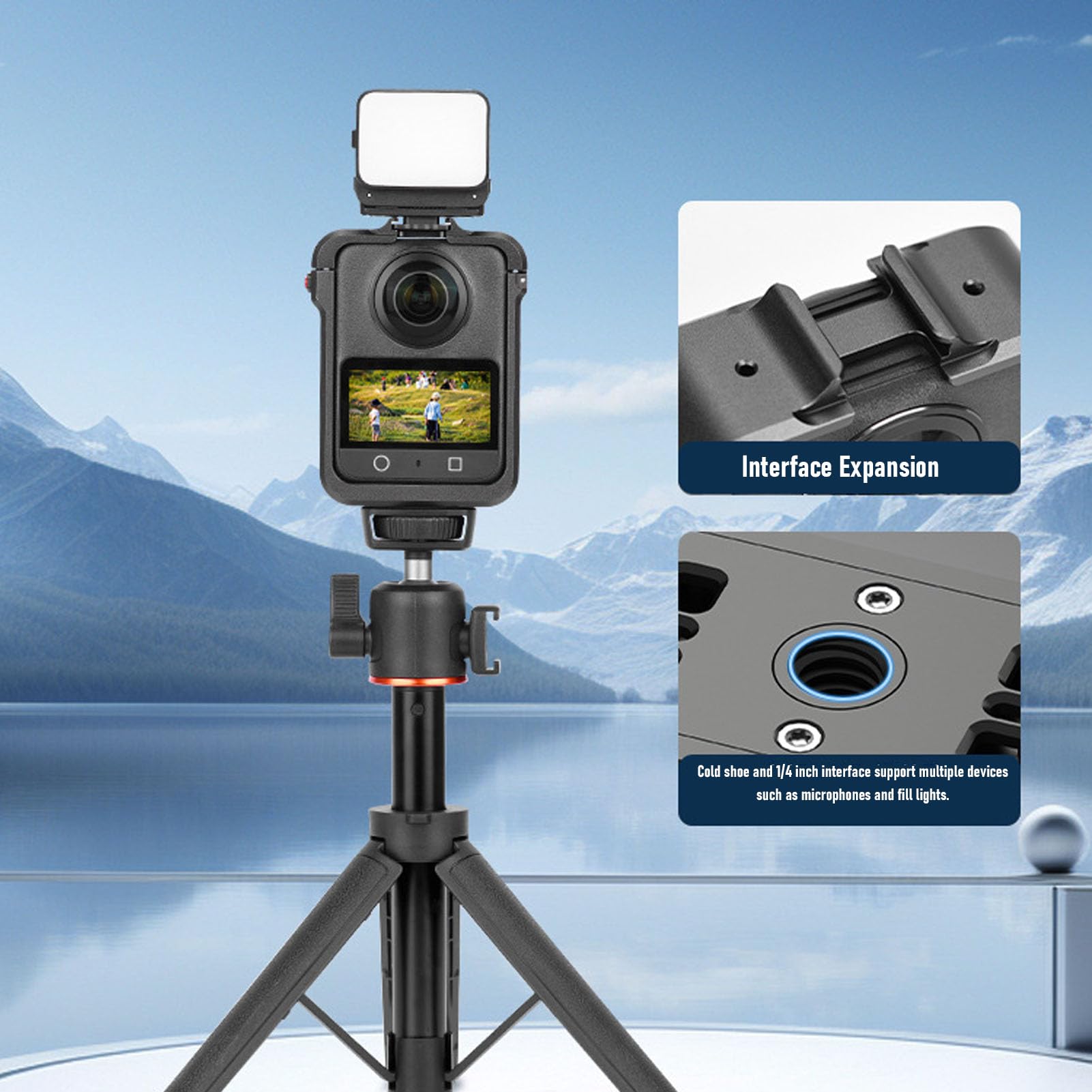 Sorandy Gabbia per Fotocamera, Compatibile con Action Camera 360, Foro