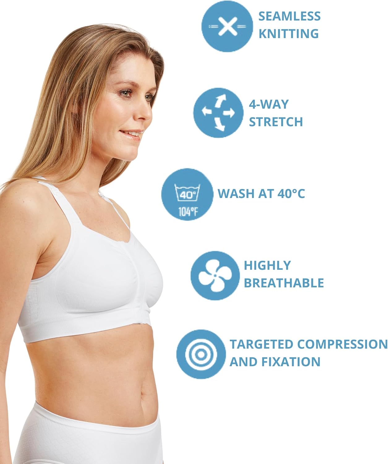 Mary Post Op Bra | Comfortable Post Mastectomy Bra with Pockets | Seamless Lumpectomy Bras for Women - Image 3