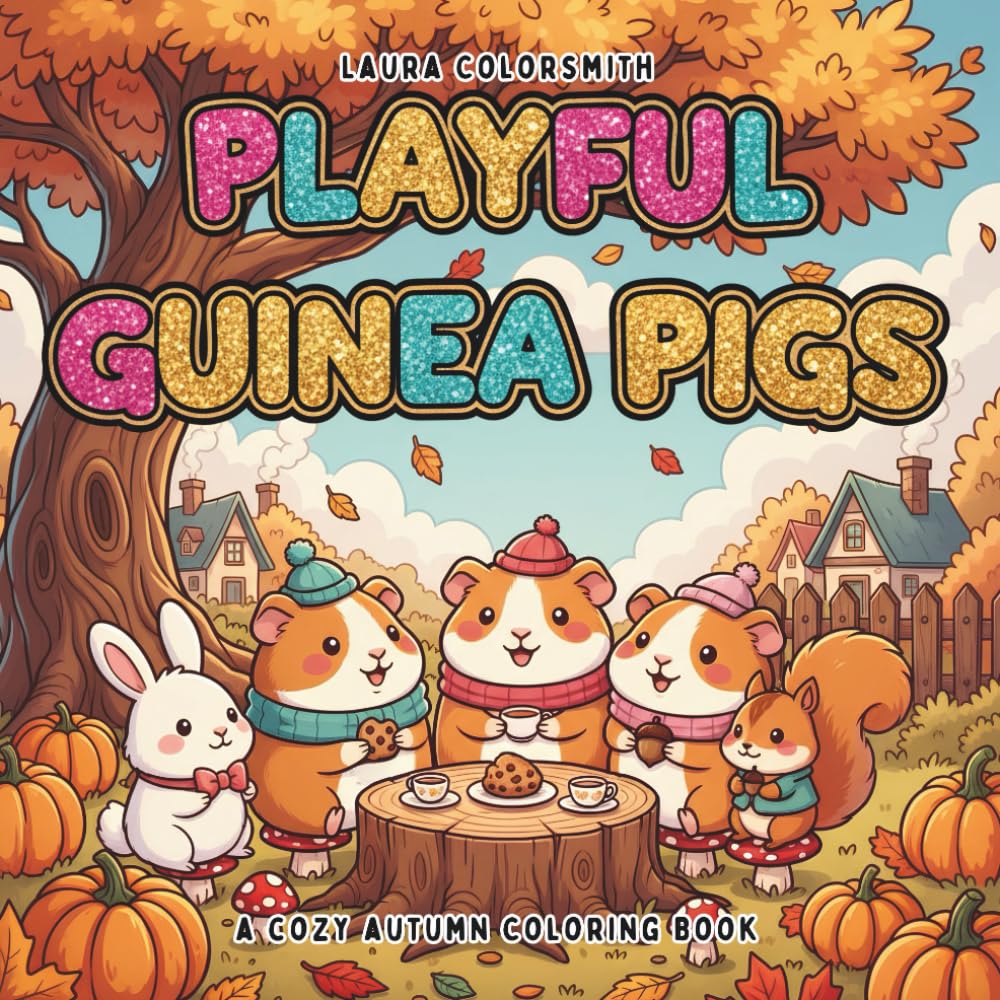 Playful Guinea Pigs - A Cozy Autumn Coloring Book: A Fun and Wholesome Coloring Adventure with Playful Guinea Pigs and Cozy Fall Vibes (Coloring book of Autumn)