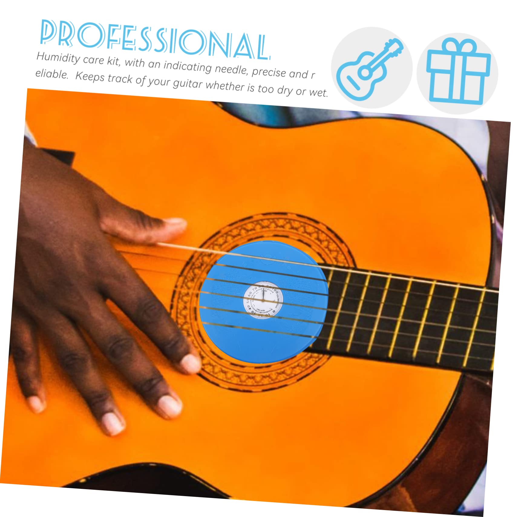 HEMOTON 5 Piezas humidificadores de guitarra acustica accesorios guitarra instrumentos musicales Depósito de humedad para evitar grietas. guitarra clásica guitarras higrómetro interior AbS