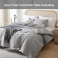 Vista 378 de ROSGONIA Juego de edredón tamaño Queen, color gris carbón, 3 piezas (1 edredón gris oscuro y 2 fundas de almohada) para todas las estaciones, ropa