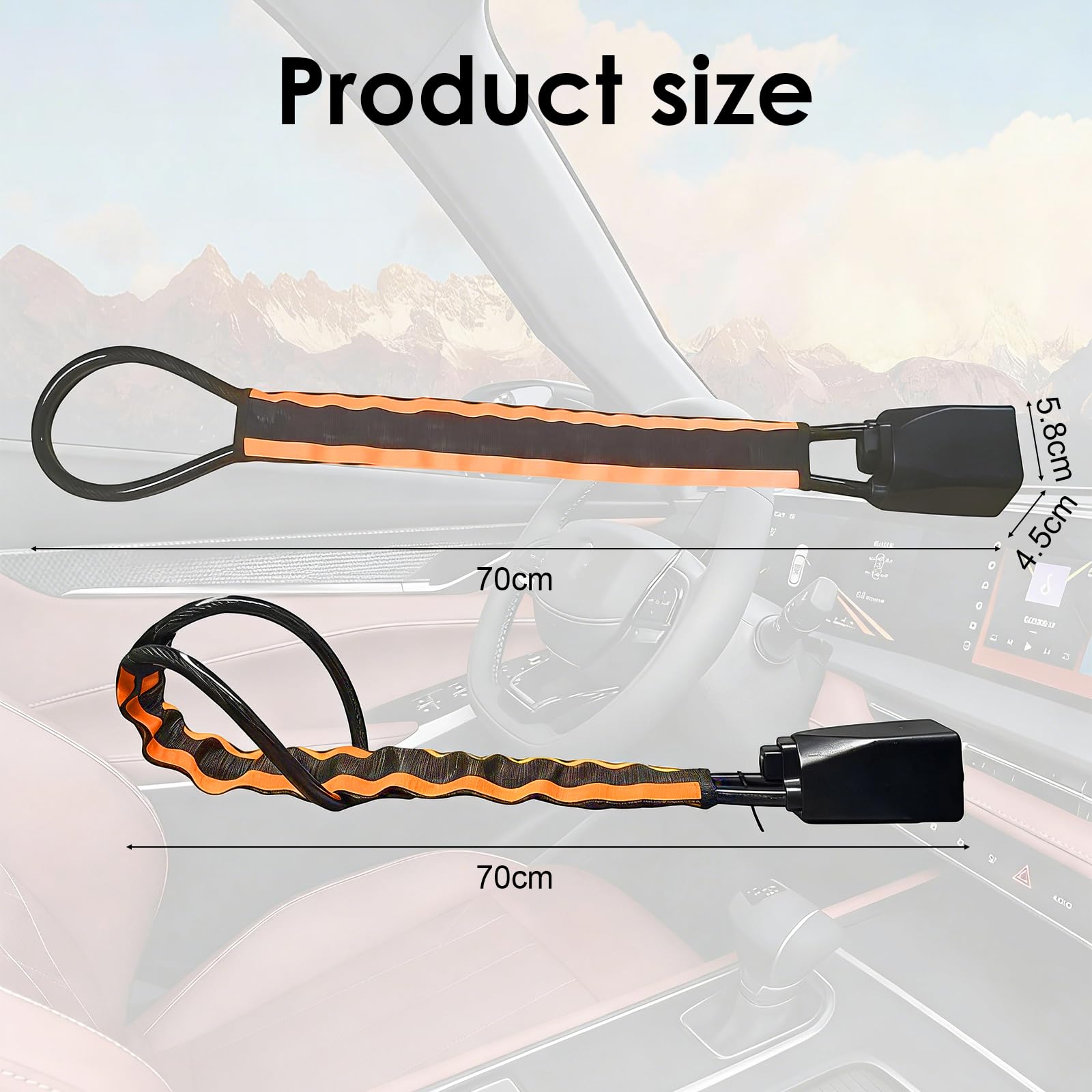 Antifurto Auto, Bloccasterzo Auto, Dispositivi Antifurto di Bloccaggio Auto, Blocco Volante, Protezione Solida con Cavo Spesso e 3 Chiavi, per Dissuasione Ottica, Compatibilità Ampia