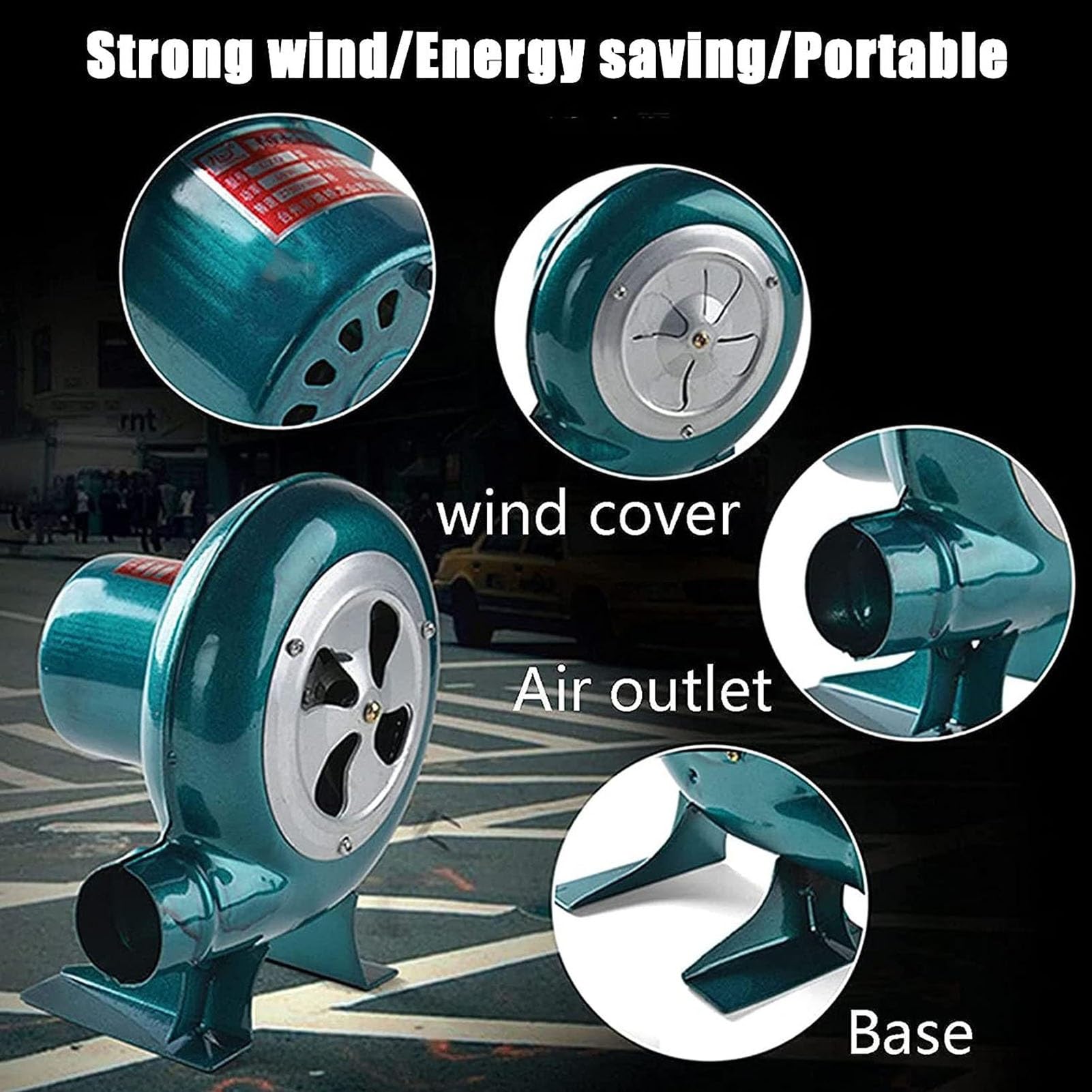 Ventilador eléctrico Manual para Barbacoa de Velocidad Variable - Soplador de carbón de forja de 220 V, silencioso, con manivela, Encendedor y excitador de Llama (40 W)