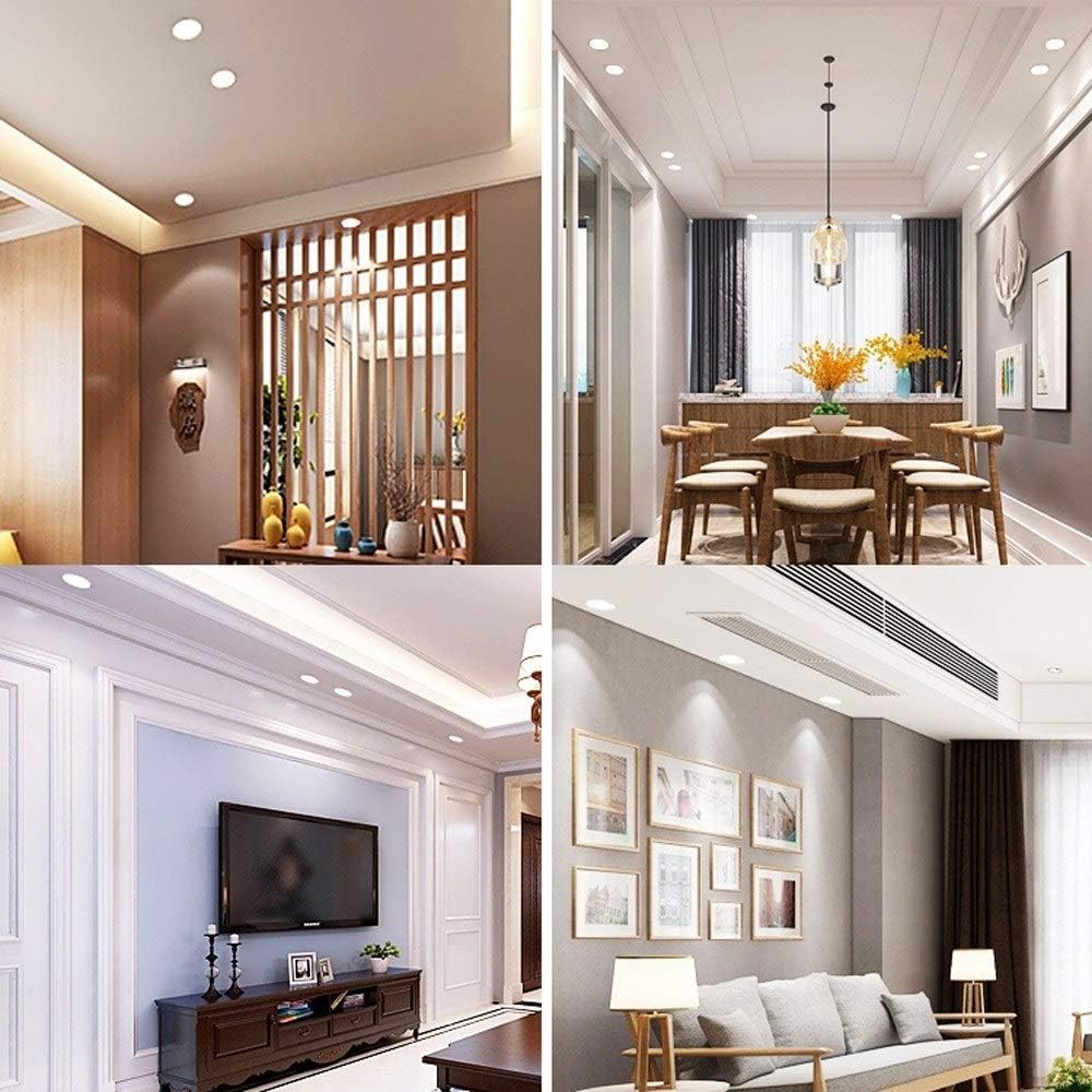 Recessed White Integrated Ultra Slim Downlights Simple Retrofit Installation Round Recessed Ceiling Flat Panel Down Light No Stroboscopic Eye Protection Spotlight Energy Saving LED Downlight Int