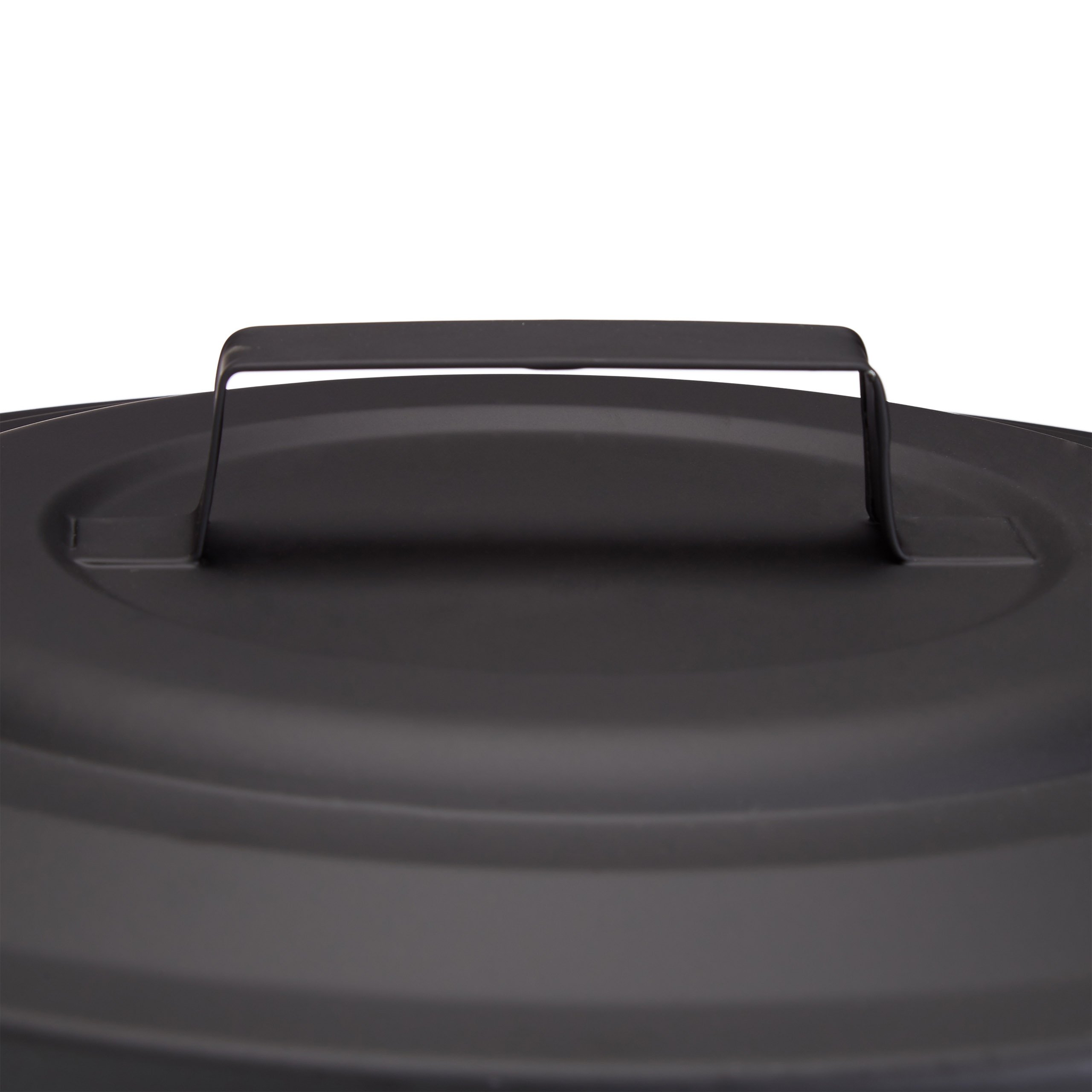 Relaxdays Secchio Raccogli Cenere con Coperchio, da 24 L, Coperchio con Manico & Impugnatura in Legno, Nero