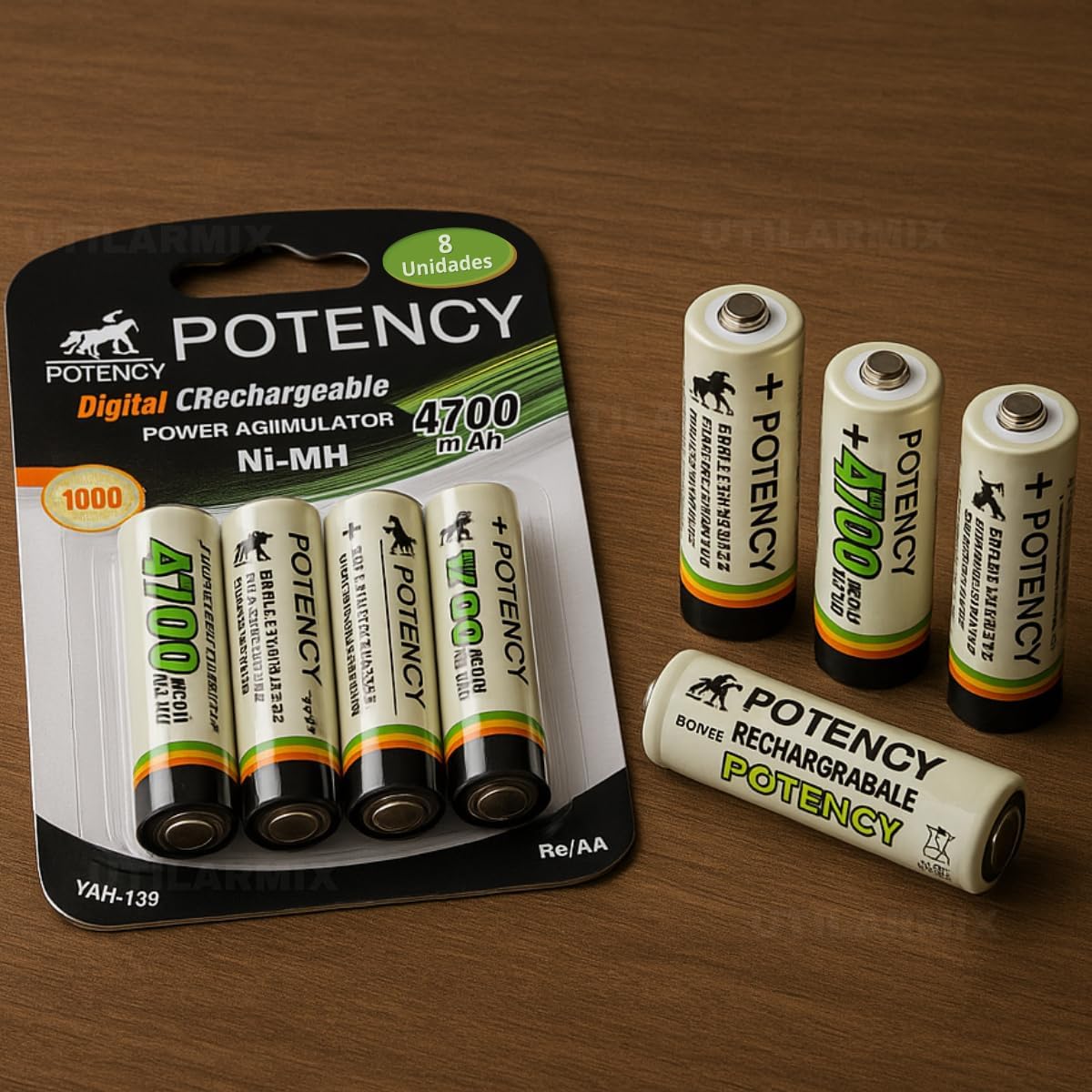 Kit 8 Pilhas Recarregáveis AA 4700mAh - Blister com 8 Unidades - Rechargeable Ni-MH Batteries - 1.2v - Ideal para Controle de Vídeo Games, Controles Remotos, Microfones Sem Fio, Câmeras e Brinquedos Kit 8 Pilhas Recarregáveis AA 4700mAh - Blister com 8 Unidades - Rechargeable Ni-MH Batteries - 1.2v - Ideal para Controle de Vídeo Games, Controles Remotos, Microfones Sem Fio, Câmeras e Brinquedos