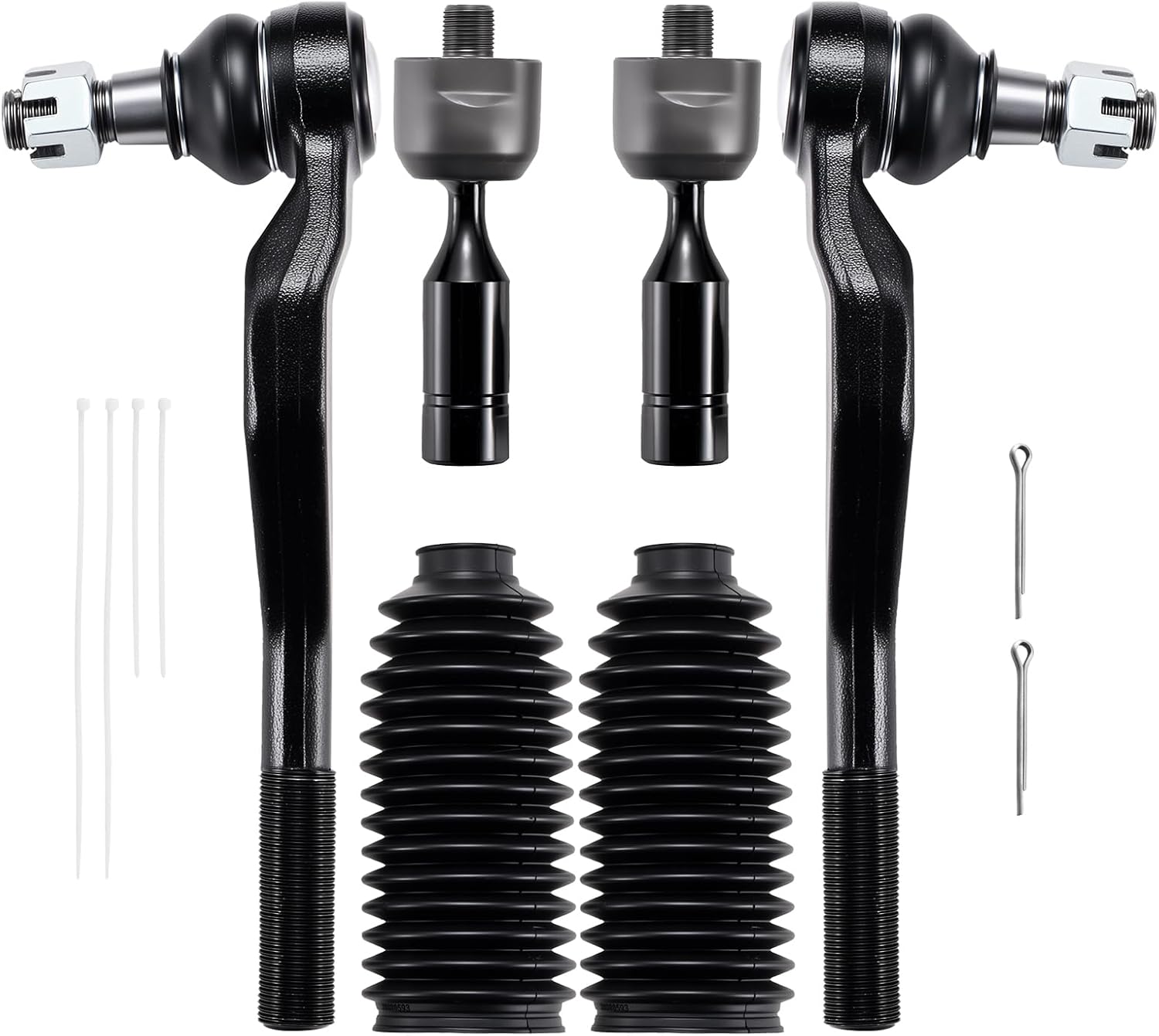 BDFHYK 6pcs Tie Rod Ends Kit Compatible with Toyota Tacoma 1995-2004,1*Outer ES3545/ES3546+2*Inner EV433+2*dust cover