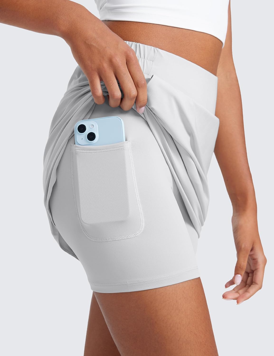 CRZ YOGA Golf Skirts for Women 18'' High Waisted A Line Athletic Casual Tennis Skort with Shorts Pockets - Image 6