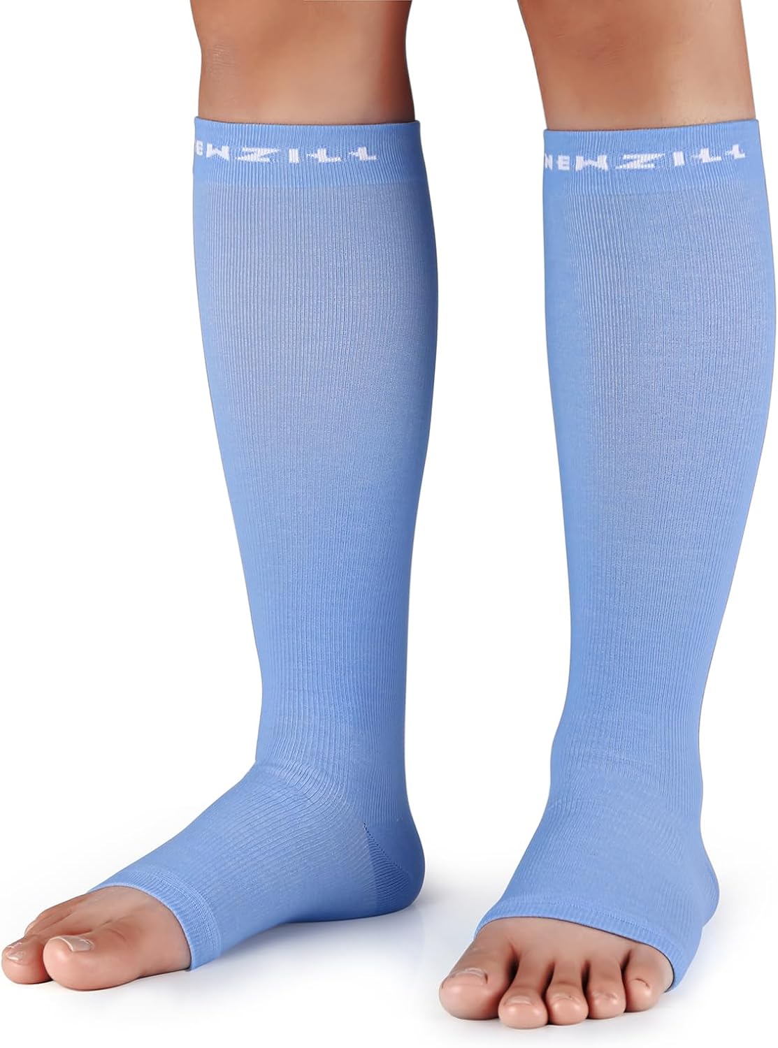 NEWZILL Compression Socks for Women & Men Circulation 20 mmHg, Graduated Open Toe, Cotton Compression Socks for Nurses