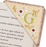 Vista 36 de Marcapáginas de esquina bordado, marcapáginas personalizadas con 26 letras de diseño de triángulo de fieltro, bordado y hecho a mano para tu placer