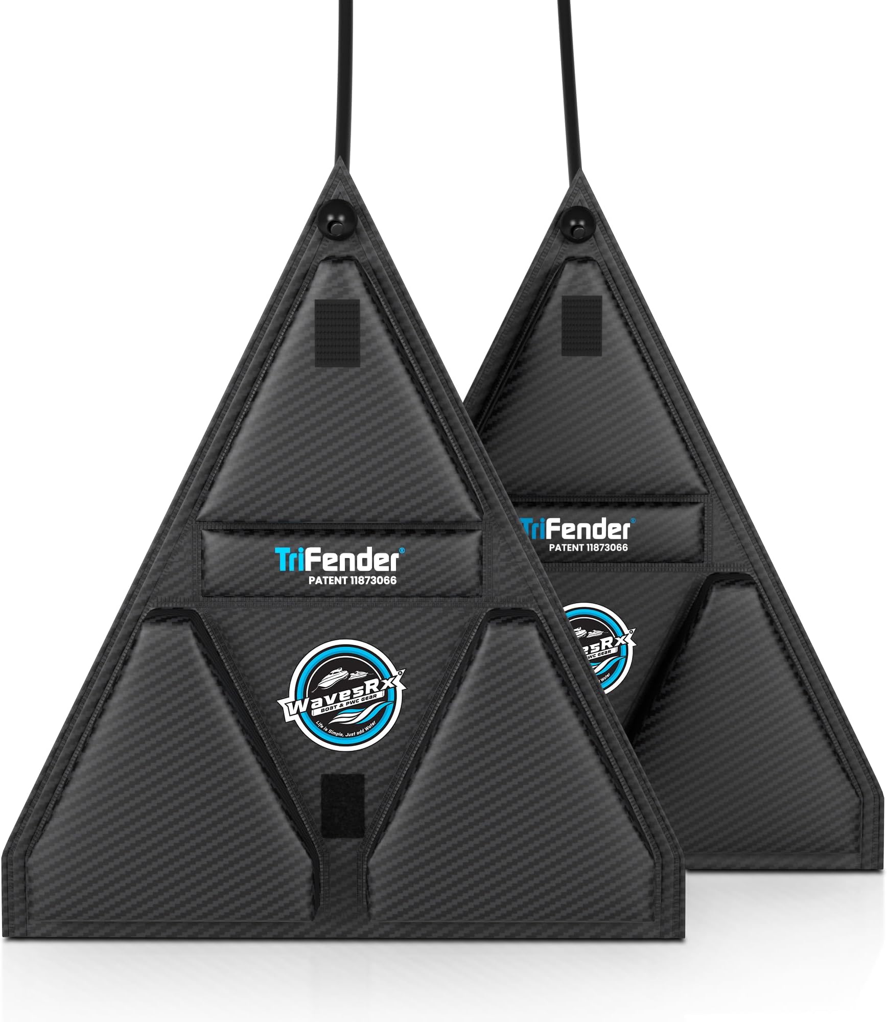 WAVESRX PWC Fender Bumper + Soft Loop Cleats | Safe and Convenient Jet Ski Docking | Patented TriFender Protects Jetski from Dock Rash & Scratches | Easy-to-Store Folding Design + Adjustable Bungee