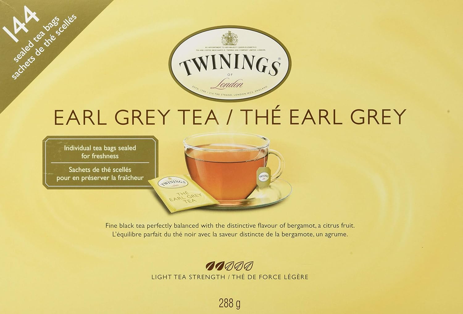 Twinings Earl Grey Sealed Tea Bags 144 Count 288 g, 288 Grams Amazon