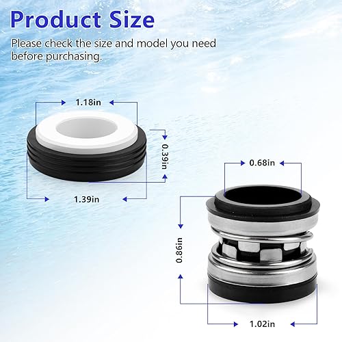 Miniatura 4 de R0479400 - Sello de eje para bombas de piscina Jandy Zodiac VS FloPro, FloPro FHPF y FHPM Series PS-3890, repuesto para acelerador de bomba de