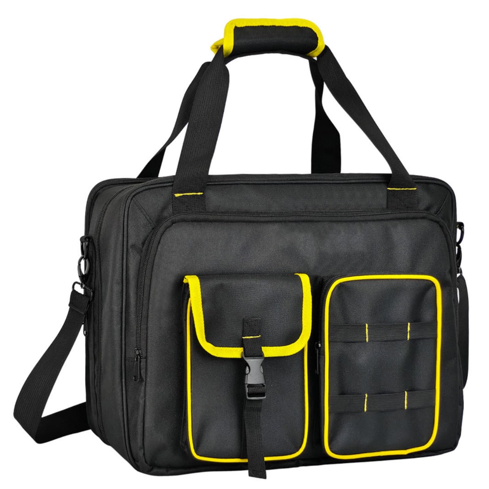 Borsa Portautensili con Tracolla Impermeabile Borsa Porta Pc da Lavoro Multiscomparto Valigetta con Tracolla per Tecnici, Carpentieri, Cantiere