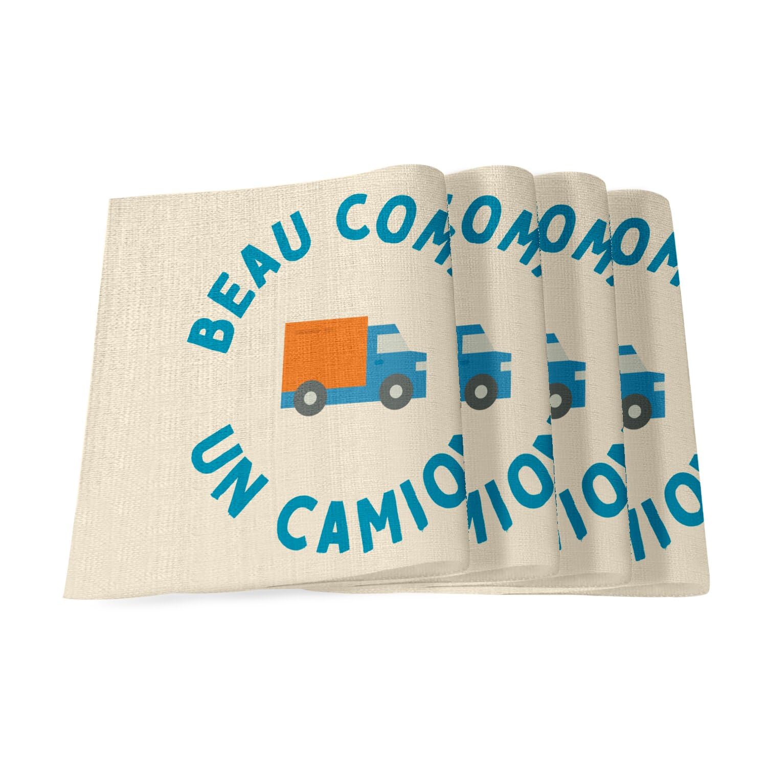 Sets de table en lin enfant mignon grand format 40x28,5 cm pour table repas