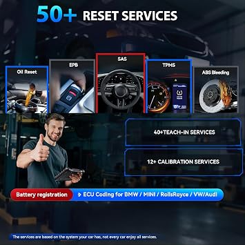 ICARZON UR1000 Wireless Diagnostic Tool for All Cars, All System OBD2 Scanner 50 Resets, 40000+ Bidirectional Test, Battery Registration, TPMS Programming, CANFD, Free Update