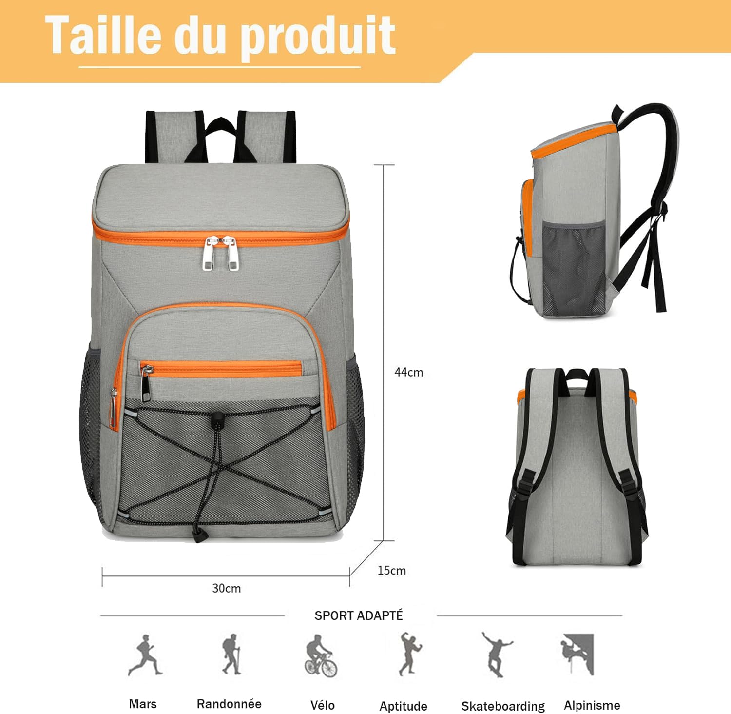 Zaino Frigo,Zaino Termico 30L, Grande Frigo Termico, Borsa Termica Sigillato, Termica Porta Pranzo, Borsa Frigo Multiuso Impermeabile per Campeggio e Attività all'Aperto in Famiglia
