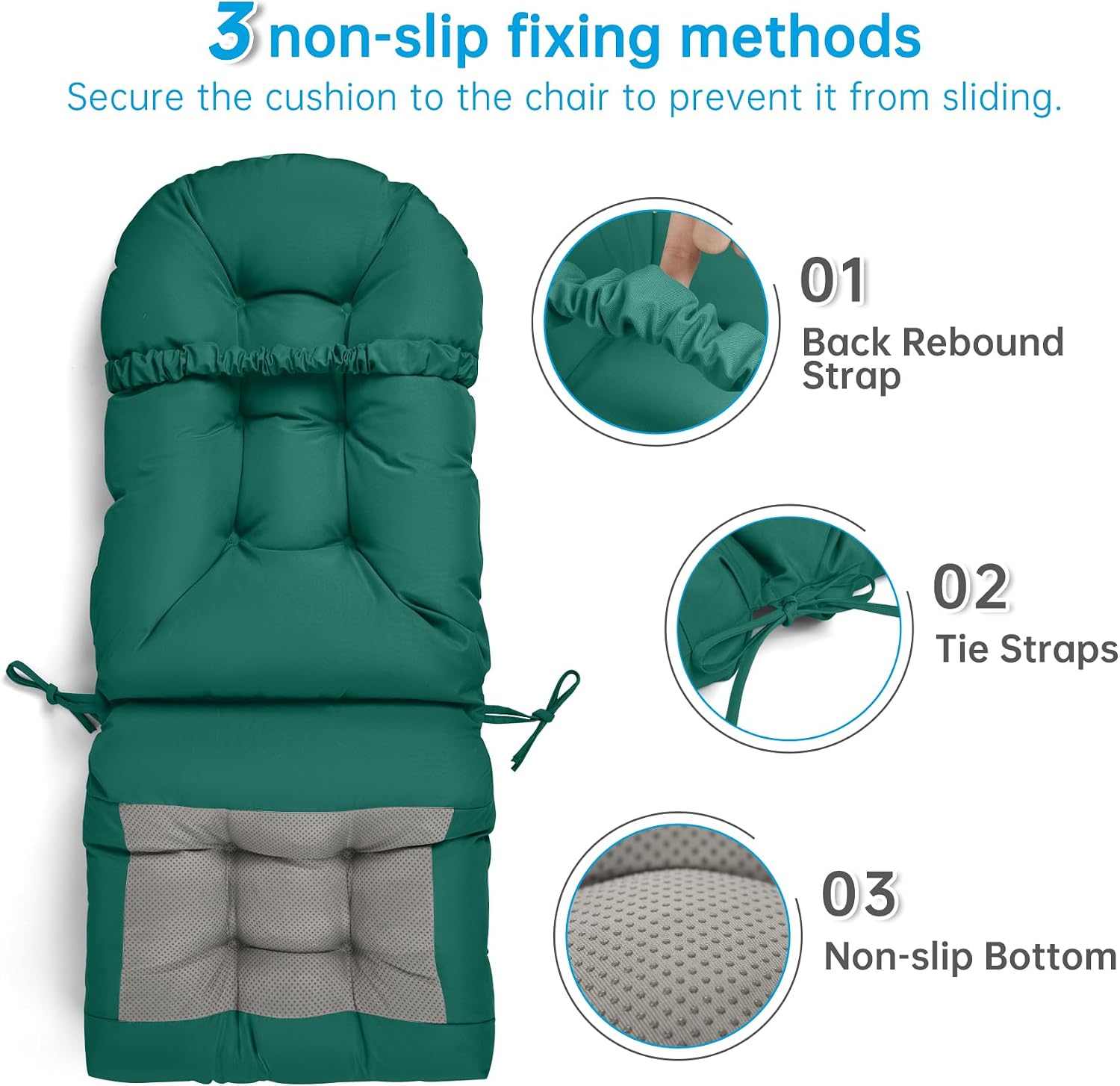Adirondack Chair Cushion Waterproof Outdoor Rocking Chair Pads