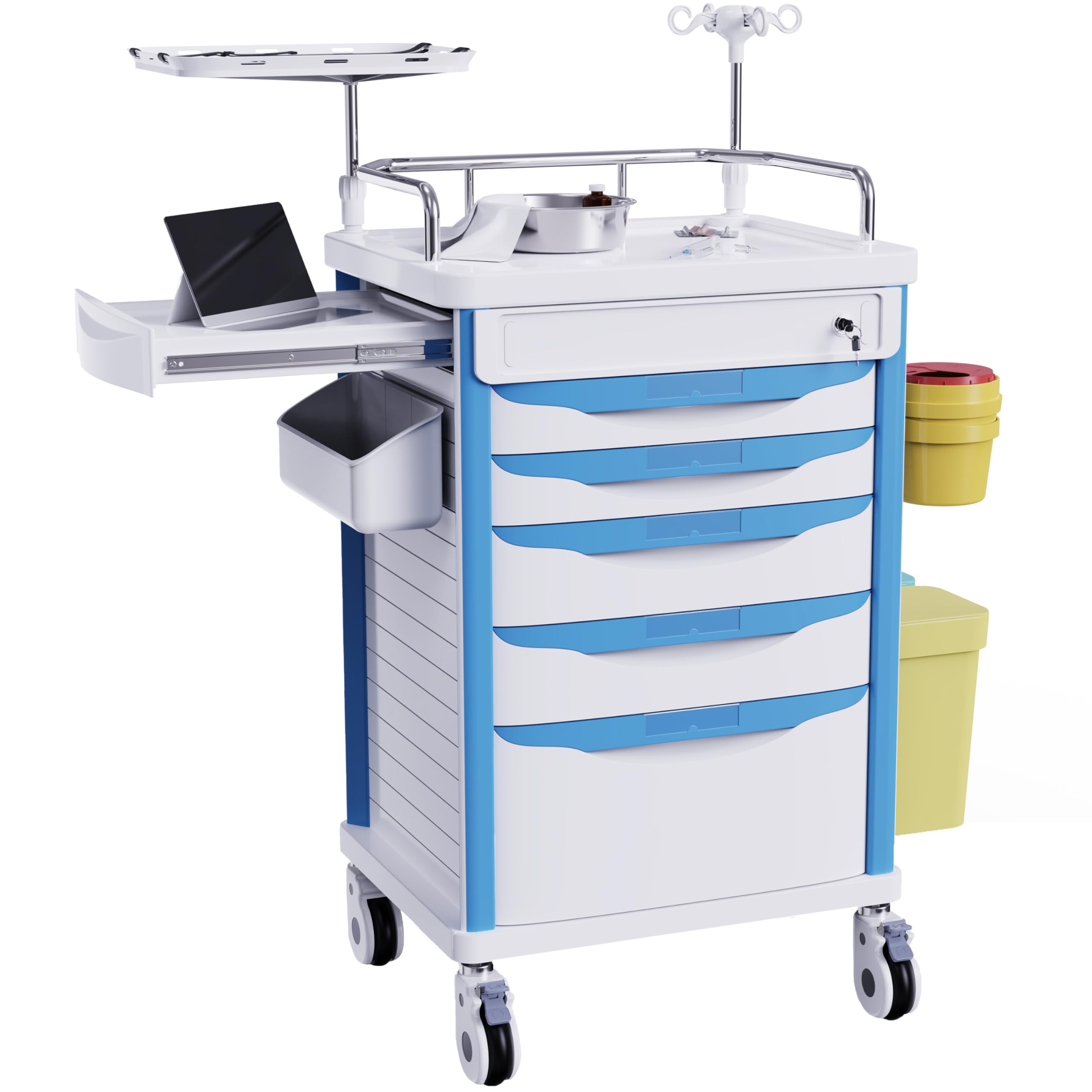 Amazon.com: OLERN Medical Rolling Storage Crash Cart with Wheels